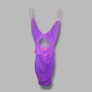 Medium Sparkle Purple Strapy Mini dress